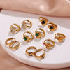 Wholesale 316L Stainless Steel Crown Love Earrings 18K Gold Plated Fashion Style