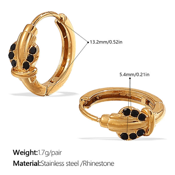 Wholesale 316L Stainless Steel Crown Love Earrings 18K Gold Plated Fashion Style