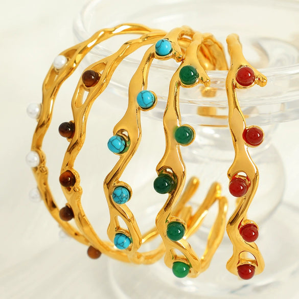 Wholesale 316L Stainless Steel Cshaped Bracelet With French Retro Style And Electroplating Treatment