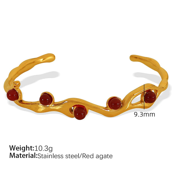 Wholesale 316L Stainless Steel Cshaped Bracelet With French Retro Style And Electroplating Treatment