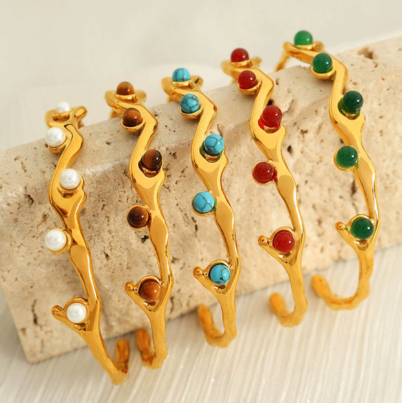 Wholesale 316L Stainless Steel Cshaped Bracelet With French Retro Style And Electroplating Treatment