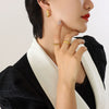 Wholesale 316L Stainless Steel Cshaped Earrings With 18K Gold Plated Retro And Elegant Personality Style