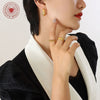 Wholesale 316L Stainless Steel Cshaped Earrings With 18K Gold Plated Retro And Elegant Personality Style