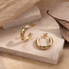 Wholesale Titanium Steel Cshaped Earrings With Micro Diamond Electroplating Niche Style And Letters Numbers Text Pattern For Women