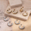 Wholesale Titanium Steel Cshaped Earrings With Micro Diamond Electroplating Niche Style And Letters Numbers Text Pattern For Women