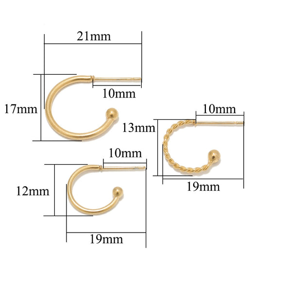 Wholesale Titanium Steel Cshaped Earrings With Styling Of Letters Numbers Text And Electroplating Design For Men