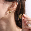 Wholesale 316L Stainless Steel Cshaped Fashion Low Sensitivity Earrings Inlaid With Zircon Electroplated For Women