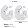 Wholesale 316L Stainless Steel Cshaped Glue Earrings And Ring Electroplated For Women