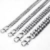 Wholesale Titanium Steel Cuban Chain Double Buckle Grinding Men's Necklace With Baking Paint Treatment And Letters Numbers Text Pattern