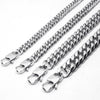 Wholesale Titanium Steel Cuban Chain Double Buckle Grinding Men's Necklace With Baking Paint Treatment And Letters Numbers Text Pattern