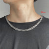 Wholesale Titanium Steel Cuban Chain Necklace For Men Geometric Drop Shape Polished Hiphop Street Style Accessories
