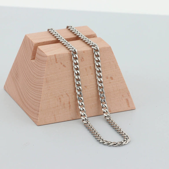 Wholesale Titanium Steel Cuban Chain Necklace Simple Geometric Handmade Unisex