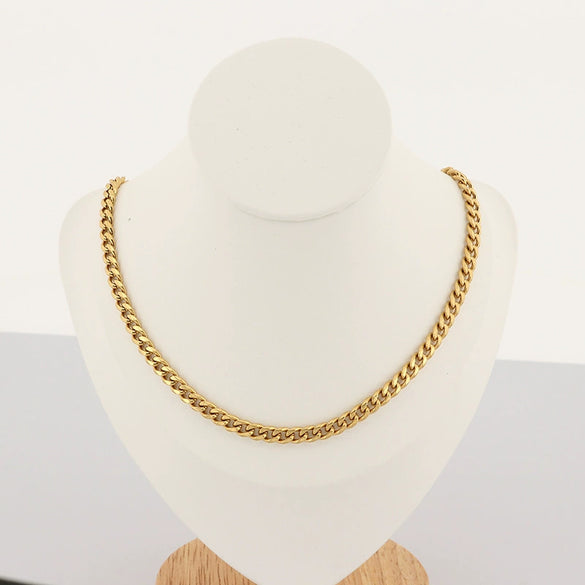 Wholesale Titanium Steel Cuban Chain Necklace Simple Geometric Handmade Unisex