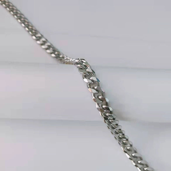 Wholesale Titanium Steel Cuban Hip Hop Geometric Punk Unisex Necklace With Electroplating And Snake Bone Chain