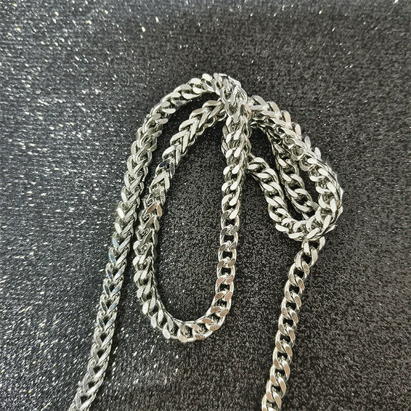 Wholesale Titanium Steel Cuban Hip Hop Geometric Punk Unisex Necklace With Electroplating And Snake Bone Chain