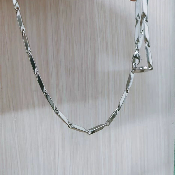 Wholesale Titanium Steel Cuban Hip Hop Geometric Punk Unisex Necklace With Electroplating And Snake Bone Chain