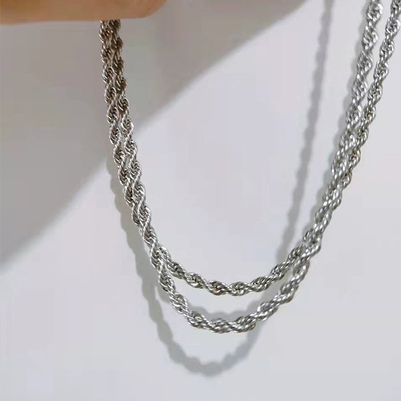 Wholesale Titanium Steel Cuban Hip Hop Geometric Punk Unisex Necklace With Electroplating And Snake Bone Chain