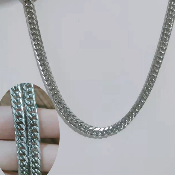 Wholesale Titanium Steel Cuban Hip Hop Geometric Punk Unisex Necklace With Electroplating And Snake Bone Chain