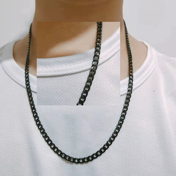 Wholesale Titanium Steel Cuban Hip Hop Geometric Punk Unisex Necklace With Electroplating And Snake Bone Chain