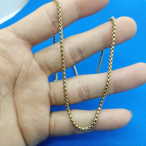 Wholesale Titanium Steel Cuban Hip Hop Geometric Punk Unisex Necklace With Electroplating And Snake Bone Chain