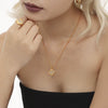 Wholesale Titanium Steel Czech Diamond Magic Eye Block Pendant Collarbone Necklace For Women Pvd Plated 18K Gold Fashion Style