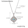 Wholesale Titanium Steel Czech Diamond Magic Eye Block Pendant Collarbone Necklace For Women Pvd Plated 18K Gold Fashion Style