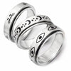 Wholesale Titanium Steel Decompression Rotating Star And Moon Ring With Geometric Style And Letters Numbers Text Pattern For Couple