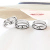 Wholesale Titanium Steel Decompression Rotating Star And Moon Ring With Geometric Style And Letters Numbers Text Pattern For Couple