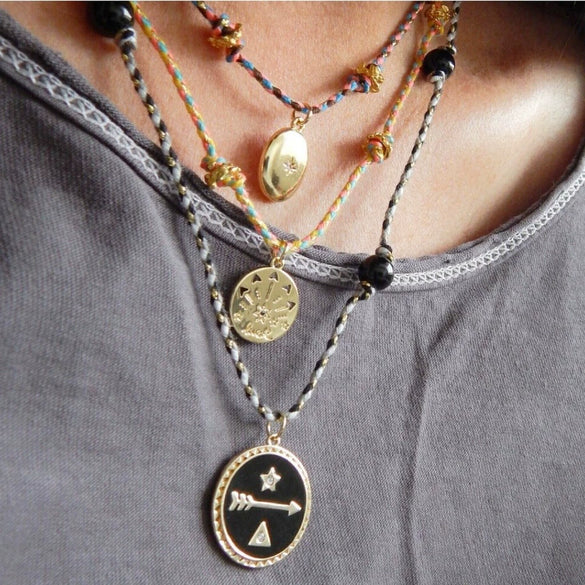 Wholesale Titanium Steel Dopamine Necklace With Geometric Pattern English Letters Eightpointed Star And Arrow Electroplated Simple Style