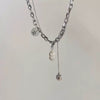 Wholesale Titanium Steel Double Layer Geometric Smile Necklace With Polishing For Unisex Fashion Hip Hop Accessories