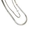Wholesale Titanium Steel Double Layer Simple Cold Style Clavicle Chain With Geometric Cross And Zircon For Women