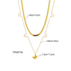 Wholesale Titanium Steel Double Layer Stacked Hollow Butterfly Clavicle Chain Snake Bone Chain Style Electroplated For Women