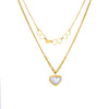 Wholesale Titanium Steel Double Layer Stacked Hollow Double Heart Necklace Electroplated For Women