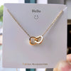 Wholesale Titanium Steel Double Ring Heart Shaped Clavicle Chain Necklace With 18K Gold Electroplating