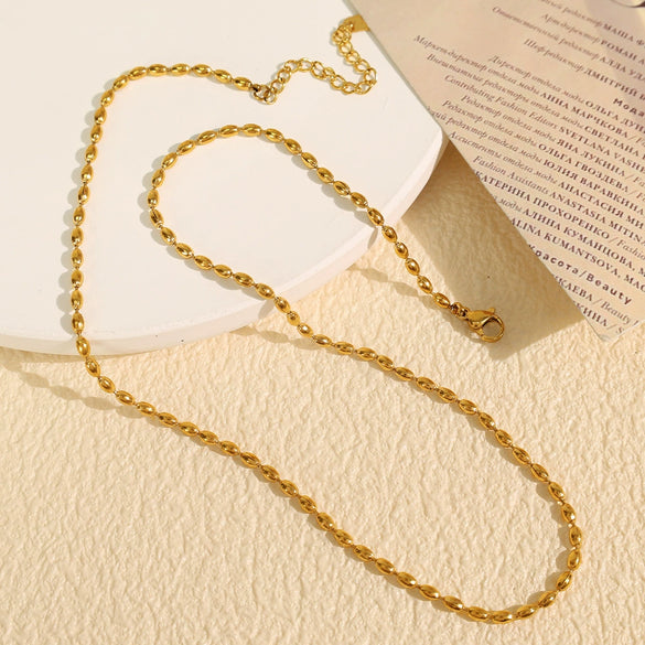 Wholesale 316L Stainless Steel Doublelayer Geometric Style Necklace For Women With Electroplating Treatment