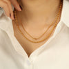 Wholesale 316L Stainless Steel Doublelayer Geometric Style Necklace For Women With Electroplating Treatment