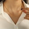 Wholesale 316L Stainless Steel Doublelayer Geometric Style Necklace For Women With Electroplating Treatment