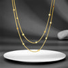 Wholesale Titanium Steel Doublelayer Small Square Geometric Women's Necklace With Vacuum Electroplating In Furnace