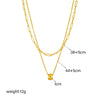 Wholesale Titanium Steel Doublelayer Stacked Round Bead Pendant Necklace Geometric Style Electroplated For Women