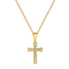 Wholesale Titanium Steel Doublesided Cross Furnace Real Gold Plated Necklace Cartoon Geometric Style Accessories
