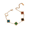 Wholesale Titanium Steel Doublesided Fourleaf Clover And Fiveflower Bracelet With Real Motherofpearl Light Luxury Style Geometric Pattern Vacuum Furnace Electroplated Nonfading