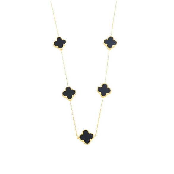 Wholesale Titanium Steel Doublesided Fourleaf Clover Necklace With Mori Elements And Vacuum Plating In Furnace For Women