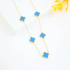 Wholesale Titanium Steel Doublesided Fourleaf Clover Necklace With Mori Elements And Vacuum Plating In Furnace For Women