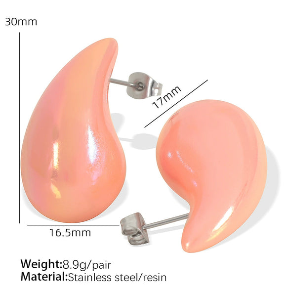 Wholesale 316L Stainless Steel Drop Shape Electroplated Earrings For Women Fashion Trendy Simple