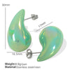 Wholesale 316L Stainless Steel Drop Shape Electroplated Earrings For Women Fashion Trendy Simple