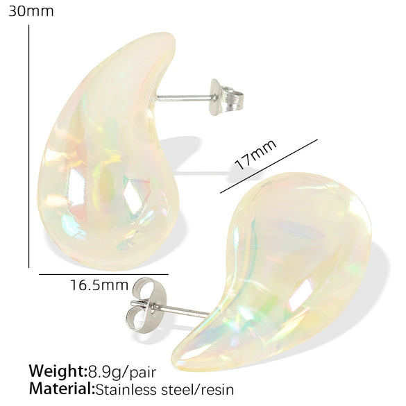 Wholesale 316L Stainless Steel Drop Shape Electroplated Earrings For Women Fashion Trendy Simple