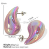 Wholesale 316L Stainless Steel Drop Shape Electroplated Earrings For Women Fashion Trendy Simple