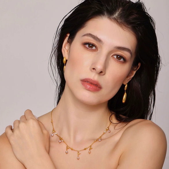 Wholesale 316L Stainless Steel Drop Shape Electroplating Women's Pendant Earrings