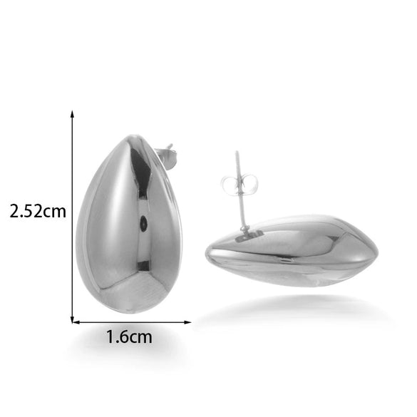 Wholesale Titanium Steel Dropshaped Cshaped Electroplated Women's Earrings