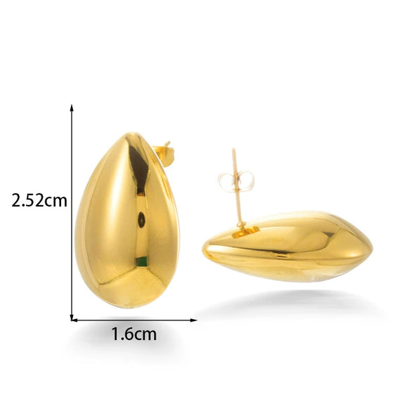 Wholesale Titanium Steel Dropshaped Cshaped Electroplated Women's Earrings